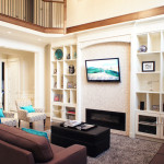 Family Room With Built-In Bookcases